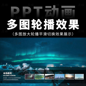 高级感7张多图放大轮播平滑切换效果排版展示动画动态ppt模板素材-淘宝虚拟库