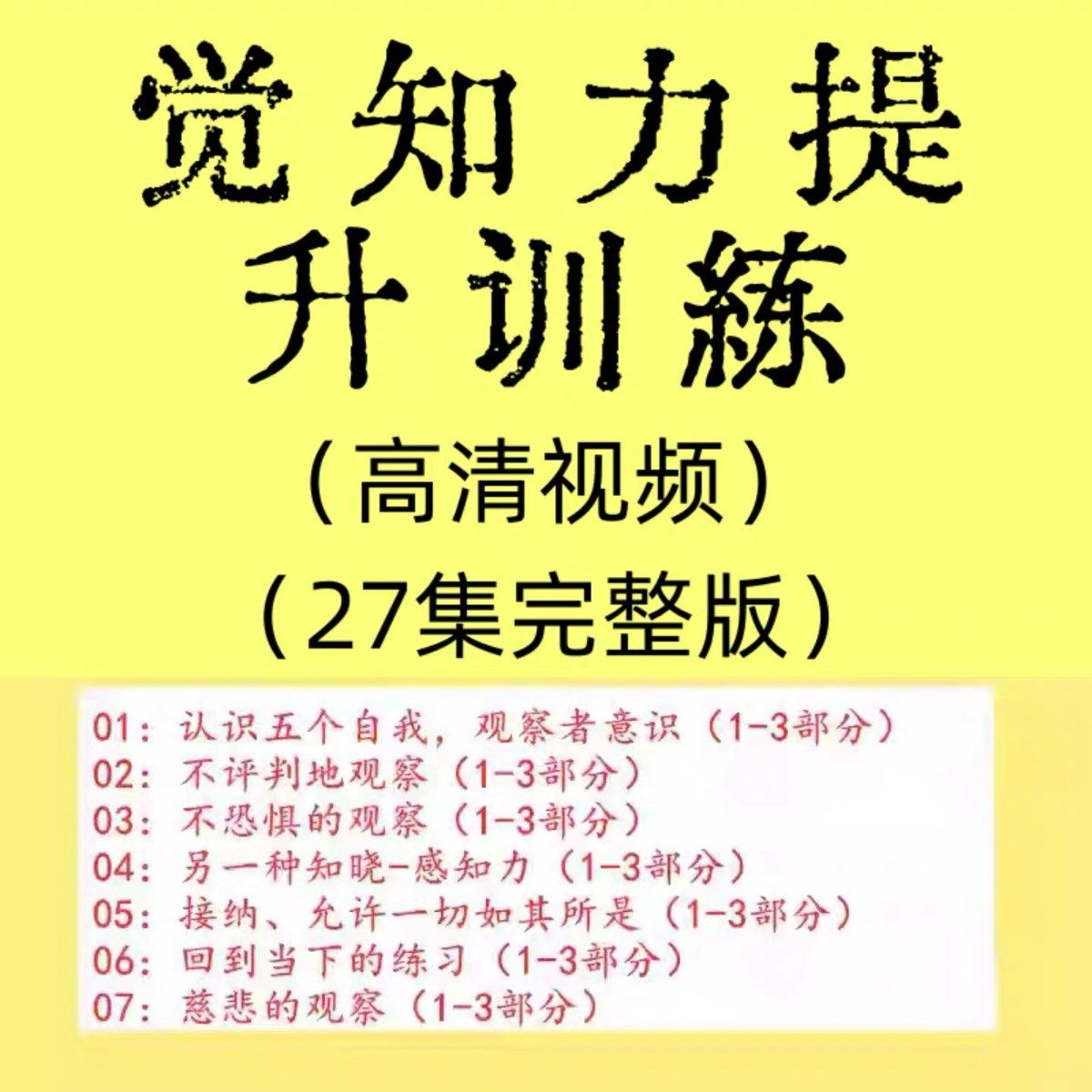 觉知力训练感知力国学智慧2025年心理学自我意识内心疗愈视频教程-淘宝虚拟库