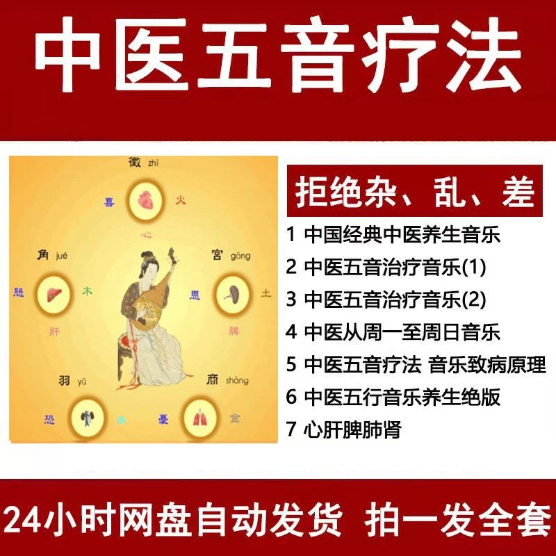 中医音乐疗法五行五音频视频养生馆全套宫商角徵疗愈解压音药mp3-淘宝虚拟库