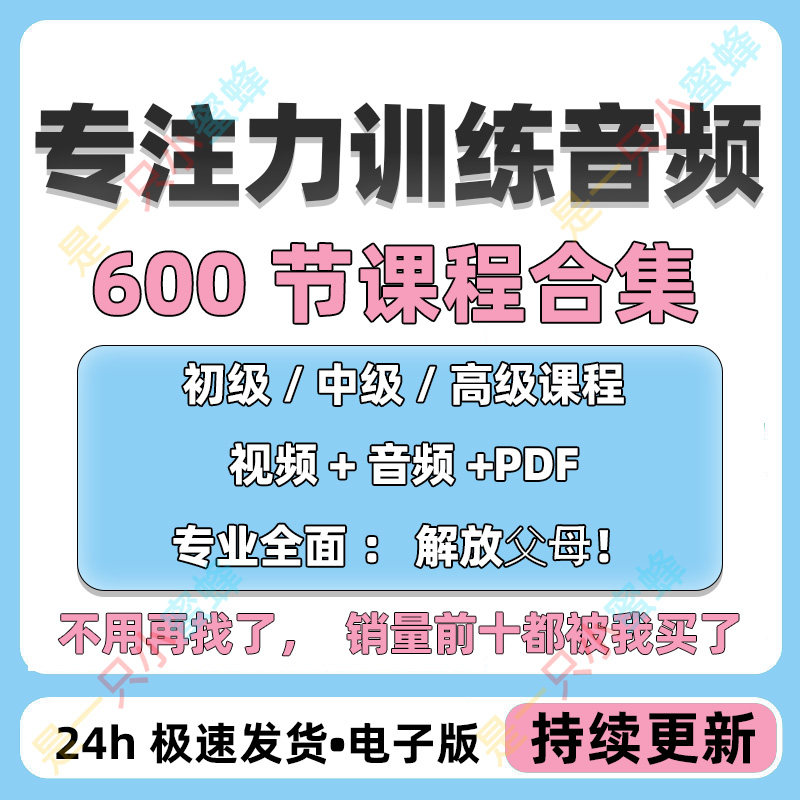 儿童专注力教程听觉注意力训练分阶全套音频视频课程早教电子版-淘宝虚拟库