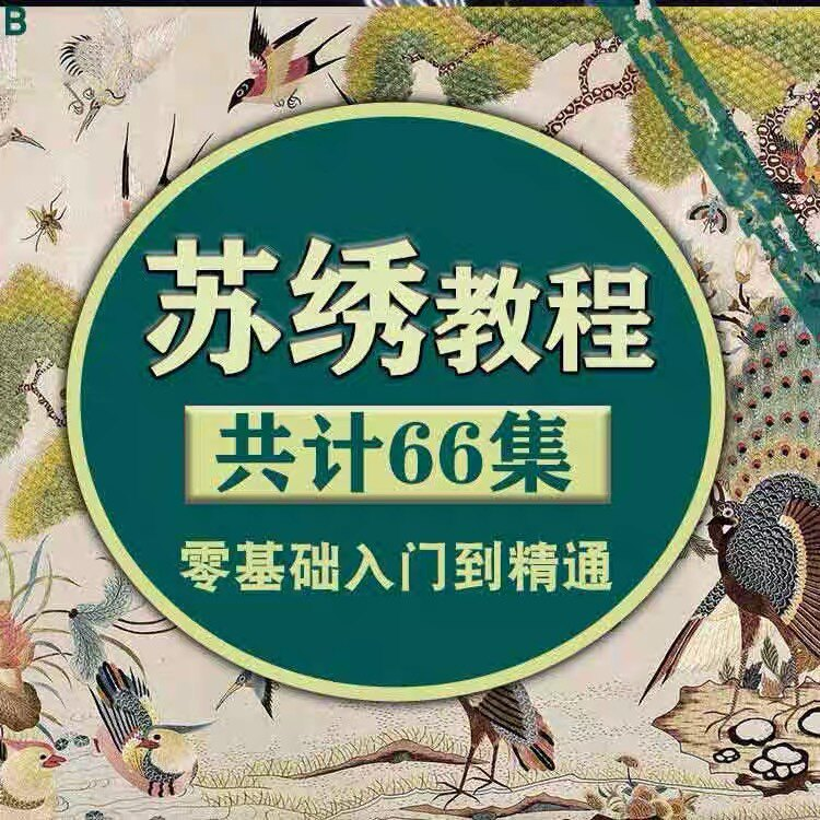 苏绣教程视频零基础苏绣教程苏绣入门到精通教学视频苏绣全套课程-淘宝虚拟库