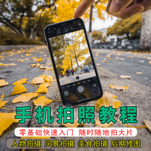 手机摄影教程拍摄拍照课程从入门到精通技巧人像修图剪辑亲子风景-淘宝虚拟库