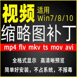 视频缩略图补丁mp4 flv ts mov mkv avi等预览软件工具显示插件-淘宝虚拟库