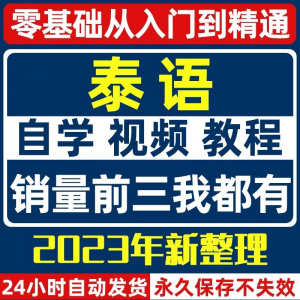 泰语零基础入门自学教材视频基础教程学习口语课程电子版高级-淘宝虚拟库