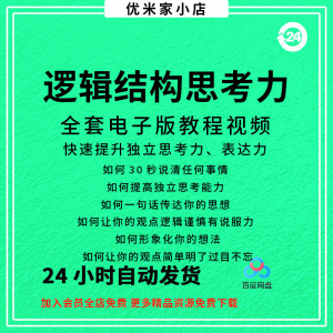 结构化逻辑思维能力训练视频课程表达清晰思维逻辑说服力教程资料-淘宝虚拟库