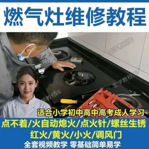 燃气灶维修教程视频教程新手自学基础精通教学视频-淘宝虚拟库
