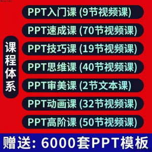 PPT视频教程幻灯制作动画演示文稿Office办公软件入门到高阶课程-淘宝虚拟库