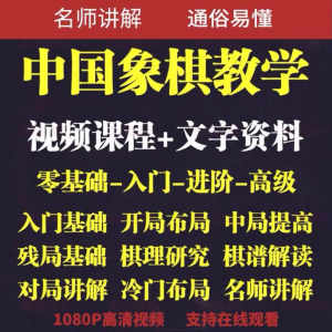 自学课程素材中国象棋教学视频教程全集布局开局零基础初学者棋理-淘宝虚拟库