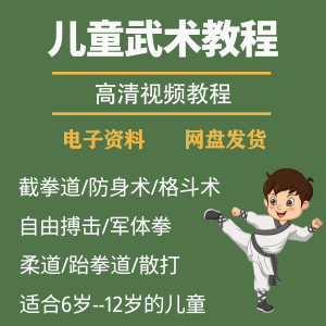 少儿童武术视频教程零基础自学咏春散打擒拿泰拳跆拳道防身术课程-淘宝虚拟库