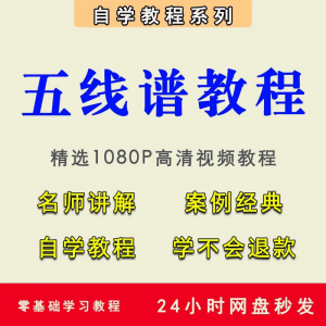 五线谱视频教程教学培训课程在线自学儿童零基础从入门到精通教程-淘宝虚拟库