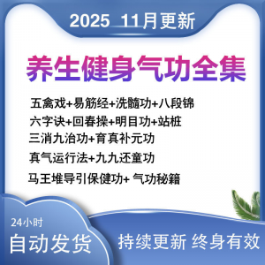 2025健身气功八段锦视频教程五禽戏六字诀易筋经养生功法教学站桩-淘宝虚拟库