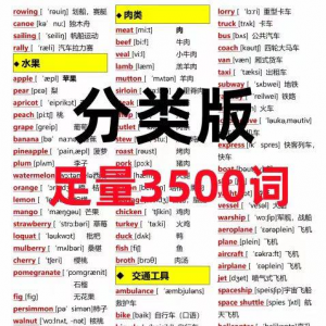 7天背完3500词初中单词中英文分类可以快速记忆英语学霸词根词缀-淘宝虚拟库