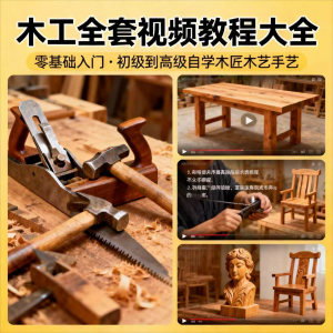 木工木匠木艺手艺零基础入门学习初级到高级全套视频教程-淘宝虚拟库