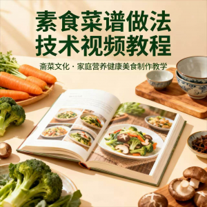 素食菜谱制作技术视频教程家庭营养健康美食教学设计素材-淘宝虚拟库