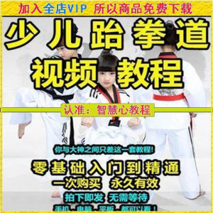跆拳道自学教学视频跆拳道训练视频跆拳道运动教程少儿培训素材-淘宝虚拟库