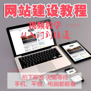 零基础快速网站建设教程 建站教学网站制作视频搭建网页设计课程-淘宝虚拟库